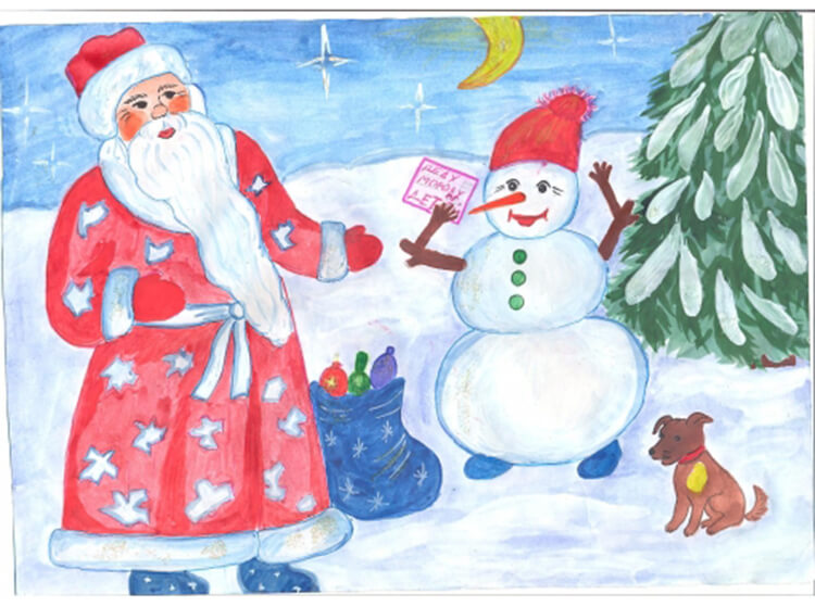 Рисунки на новогоднюю тематику: что можно нарисовать на Новый год risunki na novogodnyuyu temu 106