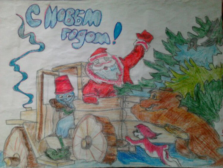 Рисунки на новогоднюю тематику: что можно нарисовать на Новый год risunki na novogodnyuyu temu 62