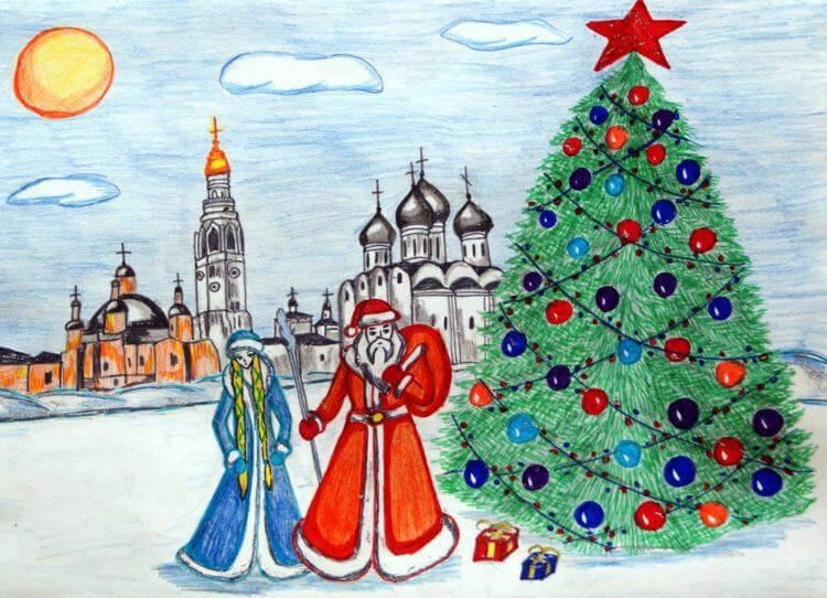 Рисунки на новогоднюю тематику: что можно нарисовать на Новый год risunki na novogodnyuyu temu 65